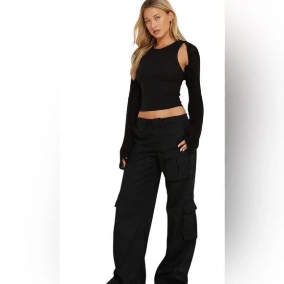 MOTEL LOVIS TROUSER CARGO BLACK 401 SIZE XL RETAIL $95 SOLD OUT NWT - Picture 3 of 7